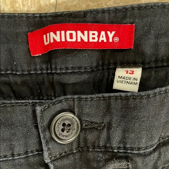 UNIONBAY Black Wide Leg Pants with Relaxed Fit - Picture 2 of 3